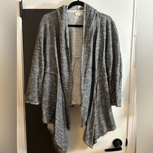 Max Studio Open-Front Knit Cardigan Blazer in Grey White Women’s Large